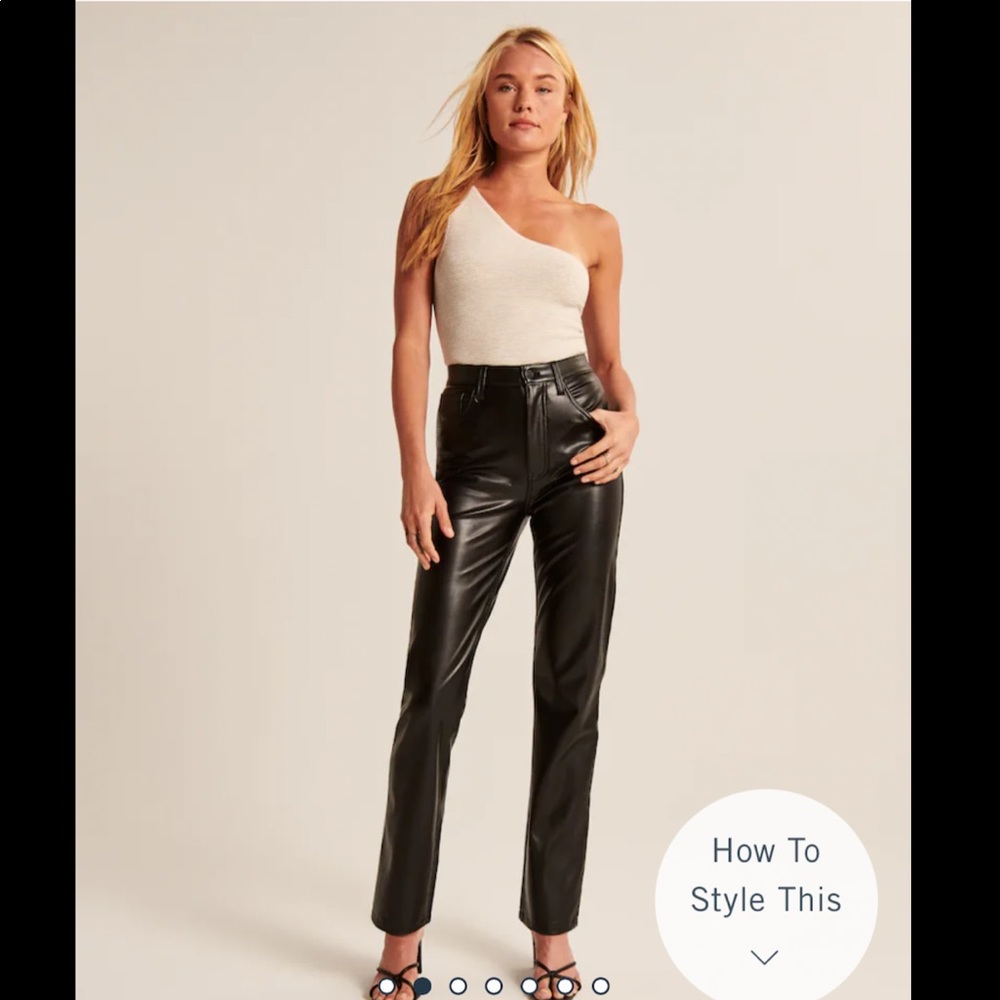 NWT Abercrombie & Fitch Vegan Leather 90s Straight Pants